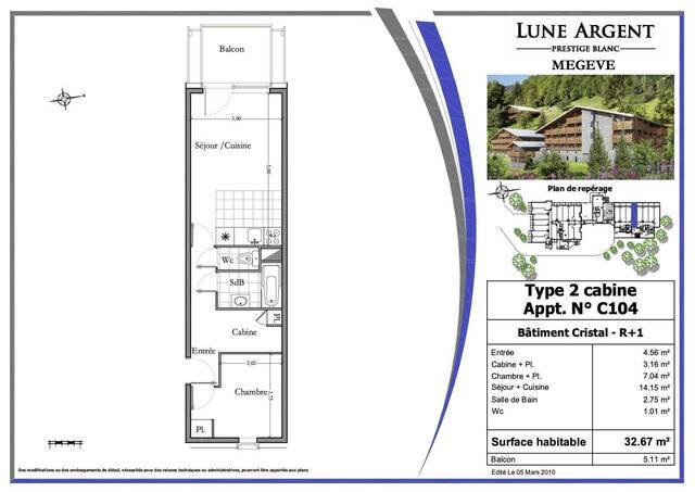Vente Appartement 2 pièces 32.57 m² Megève 74120