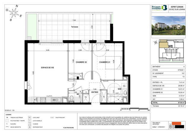 Vente Appartement 3 pièces 67.64 m² Sciez (74140) Bonnatrait