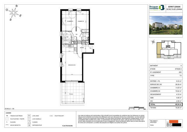 Sale Apartment appartement 3 rooms 68.24 m² Sciez (74140) Bonnatrait