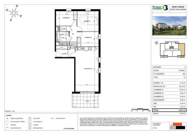 Vente Appartement 4 pièces 82.01 m² Sciez (74140) Bonnatrait