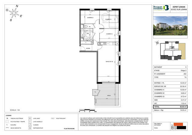 Sale Apartment appartement 4 rooms 82.65 m² Sciez (74140) Bonnatrait