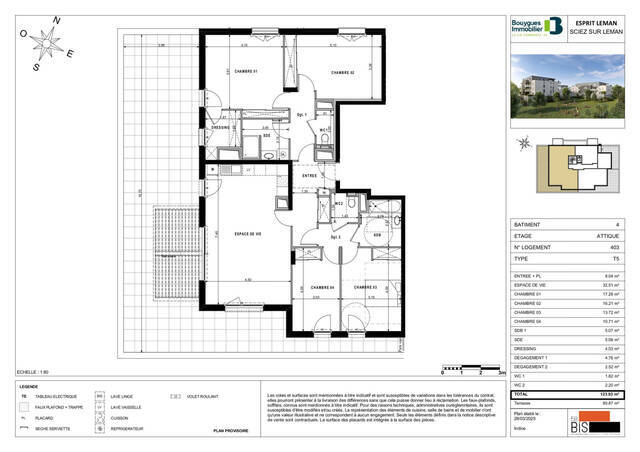Sale Apartment appartement 5 rooms 123.93 m² Sciez (74140) Bonnatrait