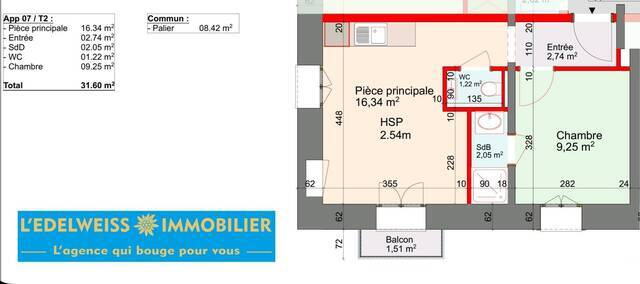 Vente Appartement 2 pièces 32 m² Aix-les-Bains 73100