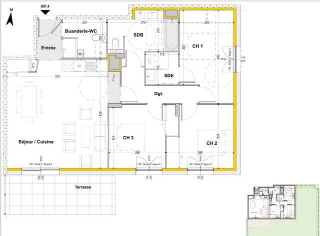 Vente Appartement 4 pièces 89 m² Vétraz-Monthoux 74100 Axe passage