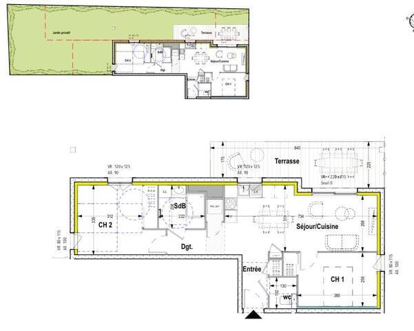 Sale Apartment rez of garden 3 rooms 60 m² Anthy-sur-Léman 74200