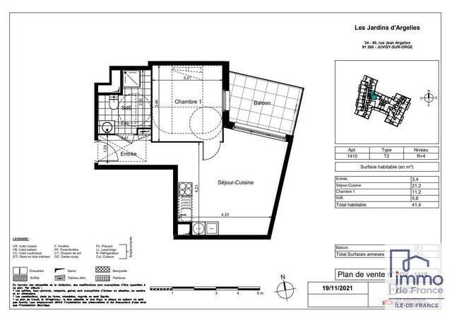 Vente appartement 2 pièces 41.4 m² à Juvisy-sur-Orge (91260)