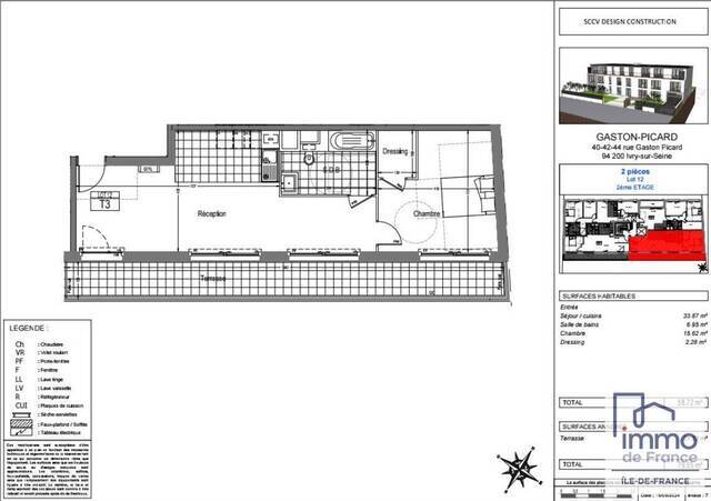 Vente appartement 2 pièces 58.72 m² en Ivry-sur-Seine (94200) - Verdun