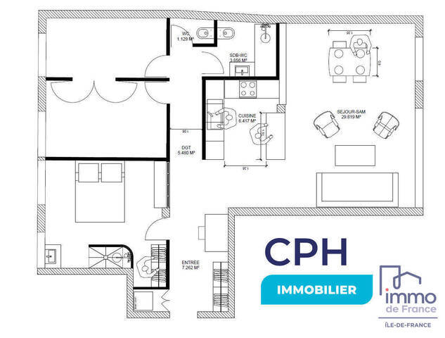 Vente appartement 5 pièces 89.6 m² à Paris 5e Arrondissement (75005) - CalmeRER B : PORT-ROYAL, à 176 mImmeuble : 1960-8 étages- standing