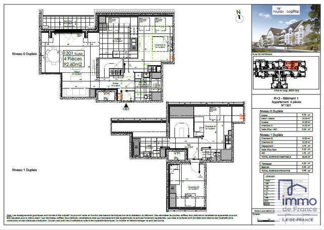 Location appartement duplex/triplex 4 pièces 92 m² en Osny (95520) La Meth
