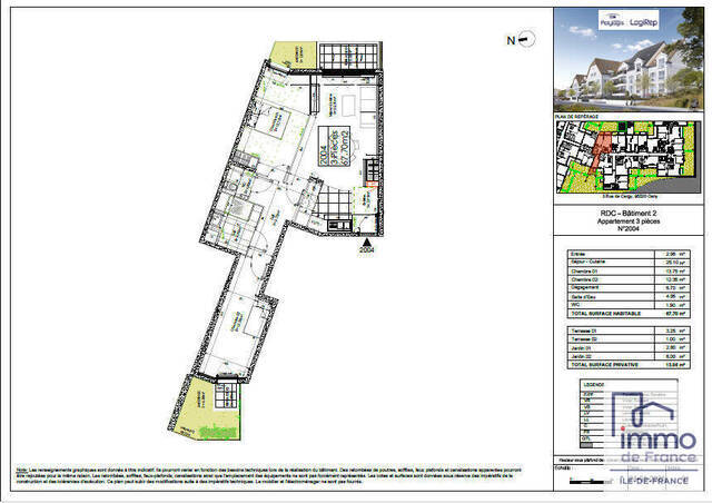 Location appartement t3 67 m² en Osny (95520) La Meth