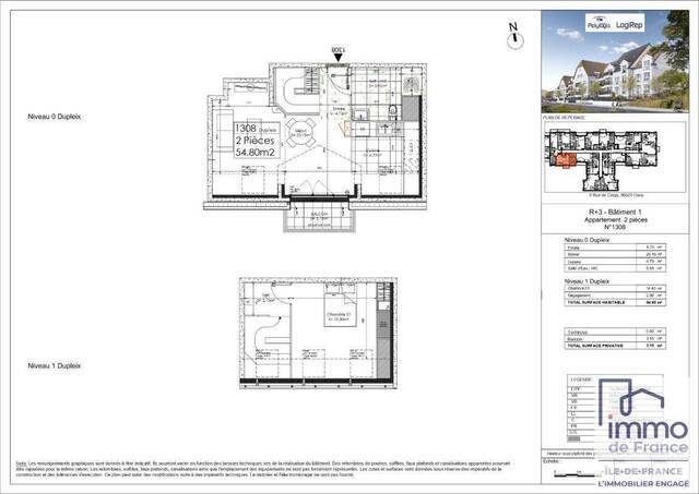 Location appartement duplex/triplex 2 pièces 54 m² à Osny (95520) La Meth
