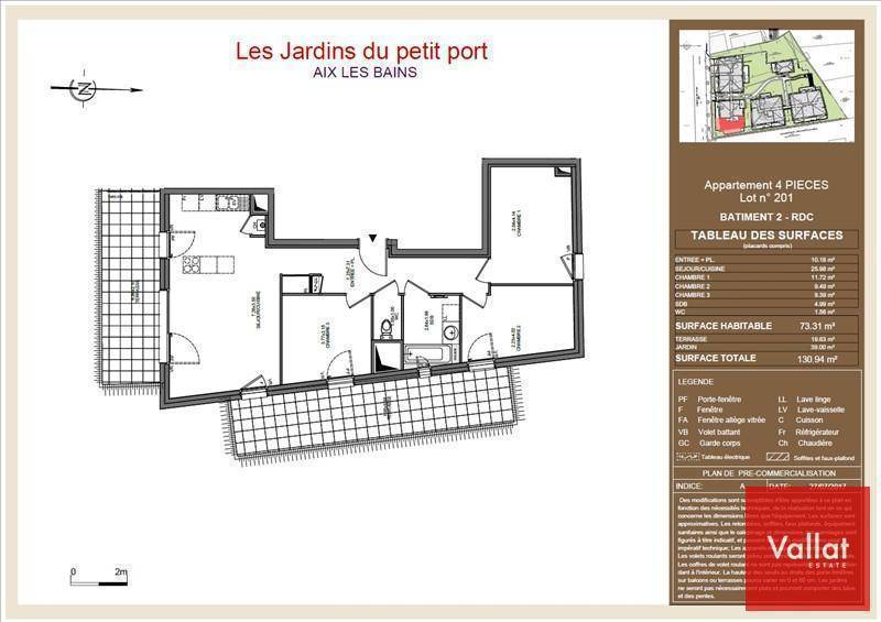 plan appartement legende