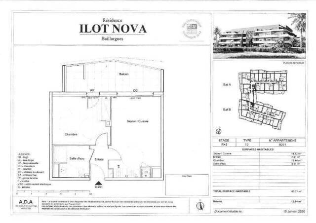 Location appartement neuf 2 pièces 40.31 m² à Baillargues (34670)