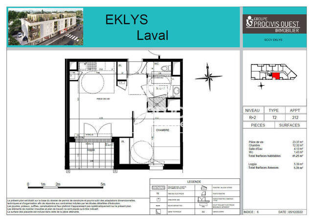 Location appartement 2 pièces 41.25 m² à Laval (53000)