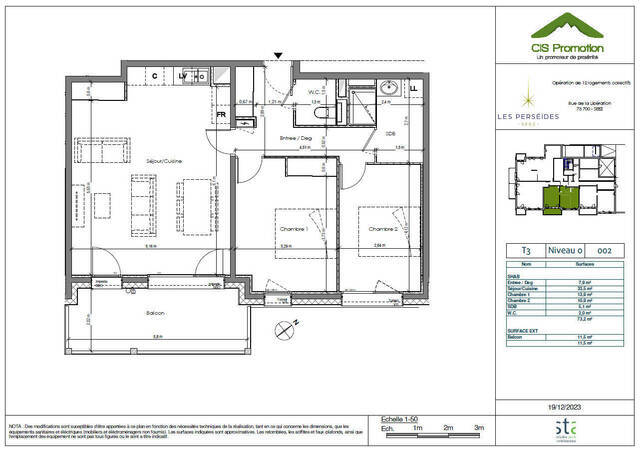 Vente appartement 3 pièces 73.2 m² à Séez (73700)