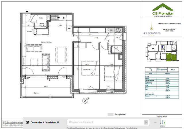 Vente appartement 3 pièces 73.3 m² à Séez (73700)