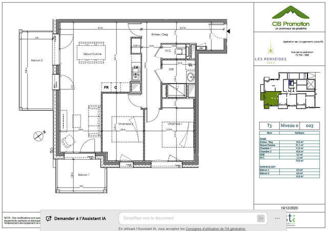 Vente appartement 3 pièces 72 m² à Bourg-Saint-Maurice (73700)