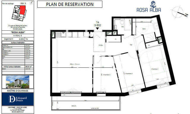 Location appartement 4 pièces 84.91 m² à Laval (53000)