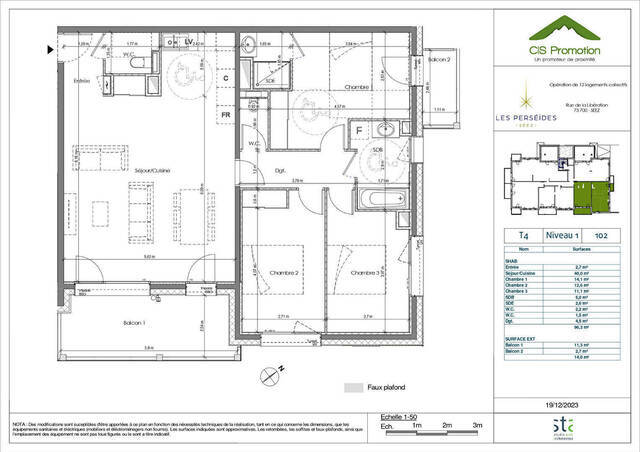 Vente appartement 4 pièces 96.3 m² à Séez (73700)