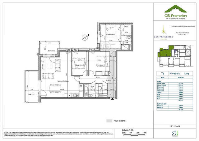 Vente appartement 4 pièces 98.3 m² à Séez (73700)