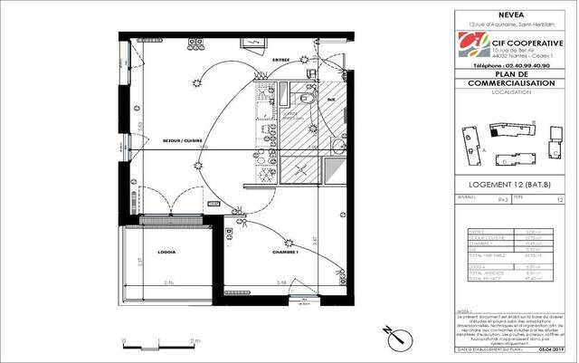 Location appartement t2 41 m² à Saint-Herblain (44800) -
