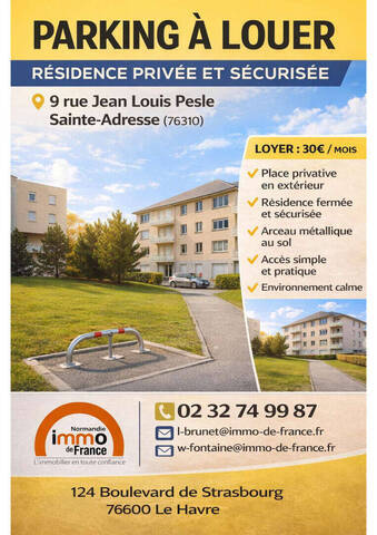 Location stationnement parking / box à Sainte-Adresse (76310)