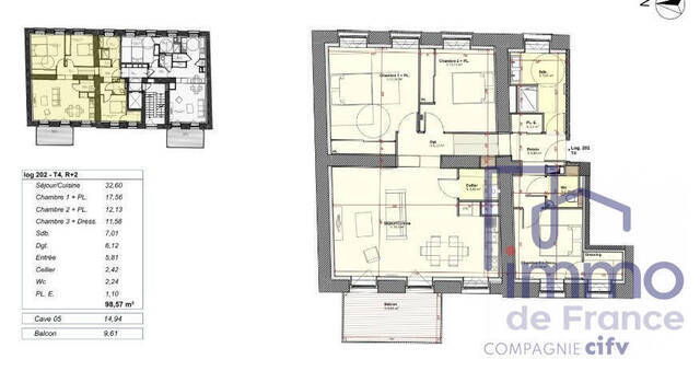 Vente Appartement 4 pièces 98.57 m² Saint-Étienne 42000