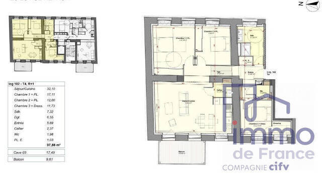 Vente Appartement 4 pièces 97.88 m² Saint-Étienne 42000