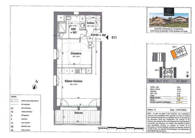 Vente Appartement t2 3 pièces 47.28 m² Les Carroz d'Arâches 74300
