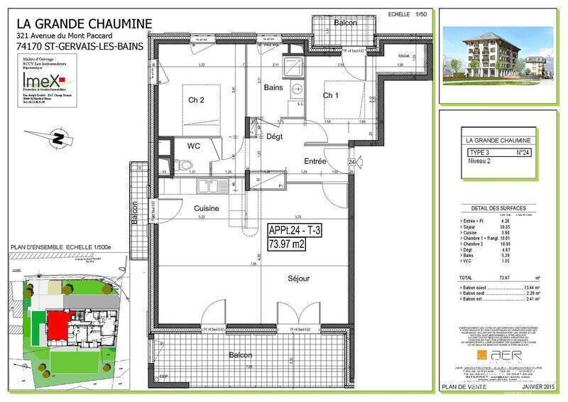 Vendu Appartement 3 pièces 74 m² Saint-Gervais-les-Bains 74170 Centre