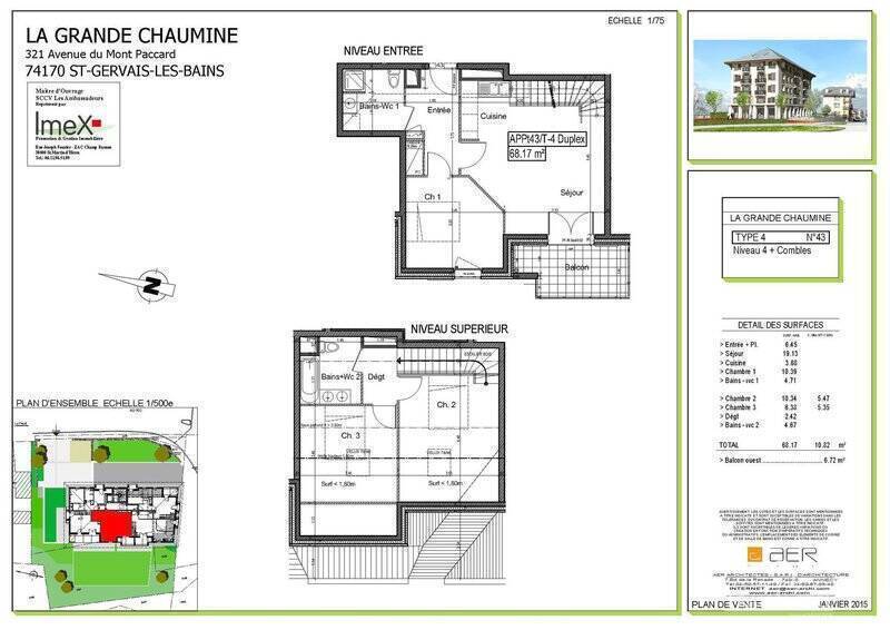 Vendu Appartement 4 pièces 79 m² Saint-Gervais-les-Bains 74170 Centre