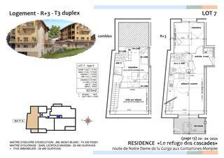 Vente Appartement t3 54.4 m² Les Contamines-Montjoie 74170 Centre