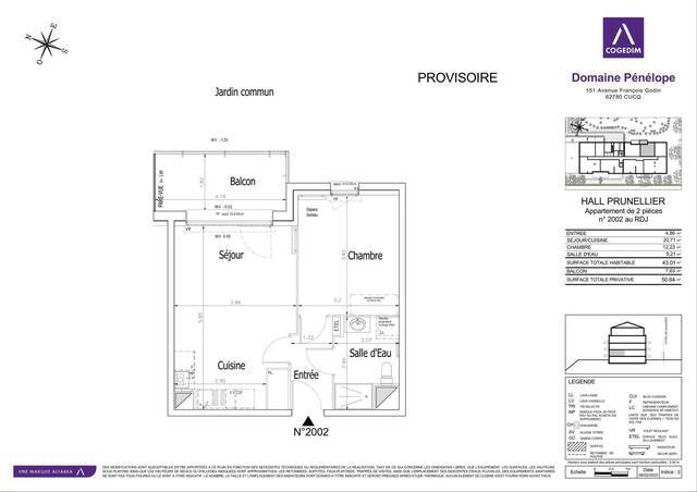Vente Appartement 2 pièces 43.01 m² Cucq 62780