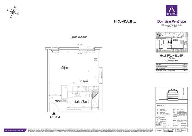 Sale Apartment studio 1 room 37.61 m² Cucq 62780
