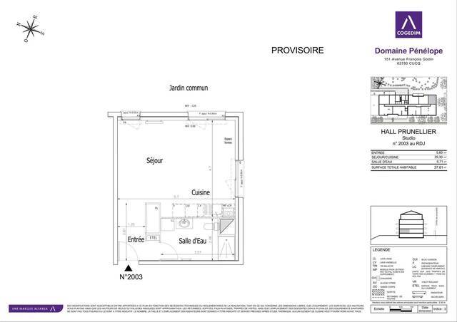 Vente Appartement studio 1 pièce 37.61 m² Cucq 62780