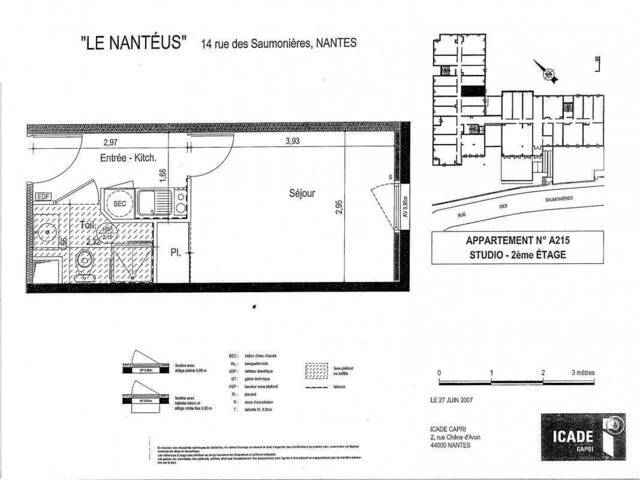 Location Appartement studio 1 pièce 19 m² Nantes 44300 Bourgeonnière-Petit Port