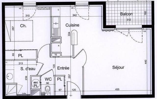 Location Appartement t2 51 m² Nantes 44100 MELLINET