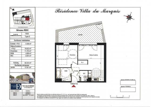 Location Appartement t2 42 m² Carquefou 44470 Centre