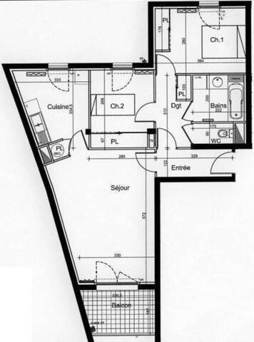 Location Appartement t3 67 m² Nantes 44100 MELLINET