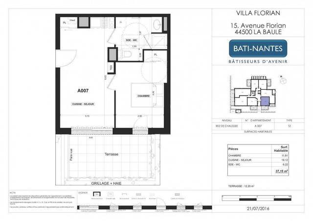 Location Appartement t2 37 m² La Baule-Escoublac 44500 Escoublac