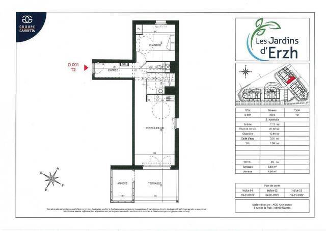 Location Appartement t2 45 m² La Chapelle-sur-Erdre 44240