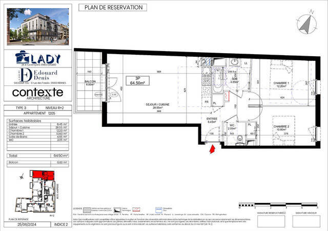 Vente Appartement 3 pièces 64.5 m² Dinard 35800 La Médiathèque
