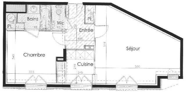 Location Appartement t2 49 m² Nantes 44000 Gare Maritime