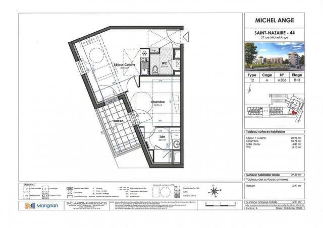 Location Appartement t2 39 m² Saint-Nazaire 44600