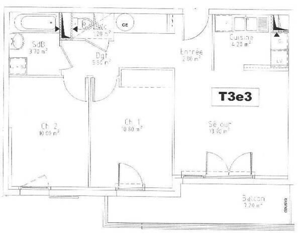 Location Appartement t3 52 m² Nantes 44300 Beaujoire-Halvêque