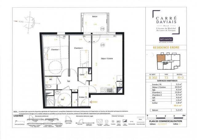 Location Appartement t3 60 m² Rezé 44400 La Houssais-Jaguère