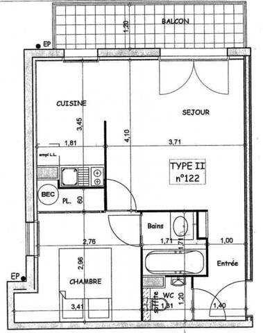 Location Appartement t2 3 pièces 39 m² Nantes 44300 Jonelière-Université
