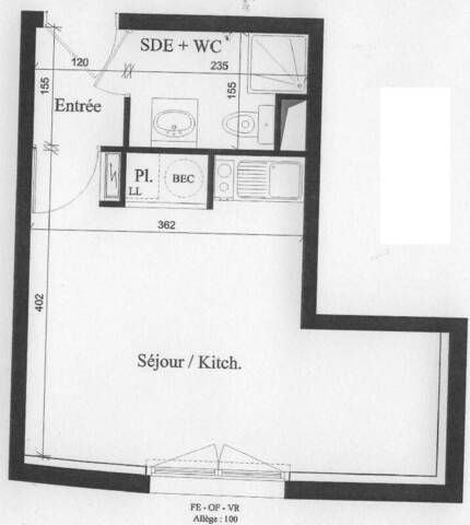 Location Appartement studio 1 pièce 23 m² Nantes 44300 GESVRE- JONELIERE