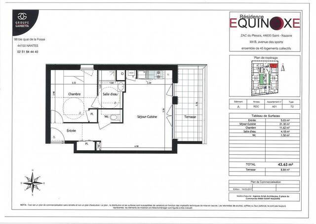 Location Appartement t2 43 m² Saint-Nazaire 44600