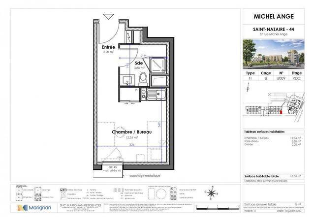 Location Appartement studio 1 pièce 18 m² Saint-Nazaire 44600
